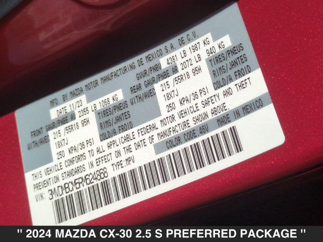Certified 2024 MAZDA CX-30 AWD 2.5 S w/ Preferred Package image 35