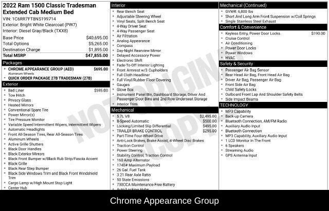 Used 2022 RAM 1500 Tradesman w/ Chrome Appearance Group AWD/4WD image 2
