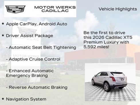 New 2026 Cadillac XT5 Premium Luxury w/ Driver Assist Package image 13