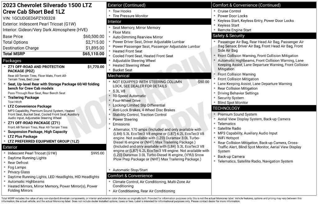 Used 2023 Chevrolet Silverado 1500 LTZ AWD/4WD image 6