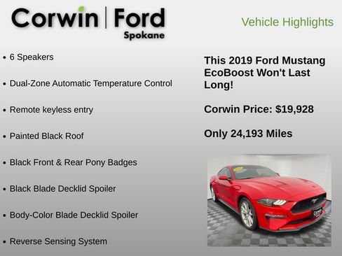 Used 2019 Ford Mustang Coupe w/ Equipment Group 101A image 18