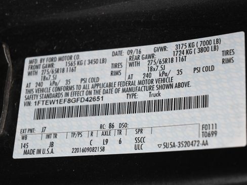 Used 2016 Ford F150 XLT w/ Equipment Group 302A Luxury image 14