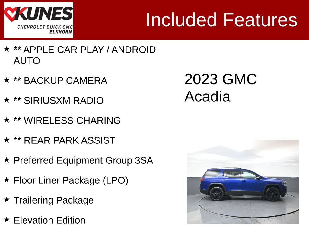 Used 2023 GMC Acadia SLE w/ Driver Convenience Package FWD image 2