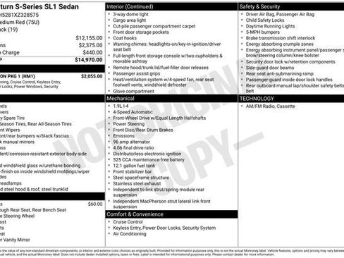Used 1999 Saturn S-Series SL1 w/ SL1 Option Pkg 1 image 11
