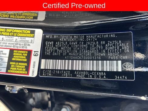 Certified 2025 Toyota Camry LE FWD image 27