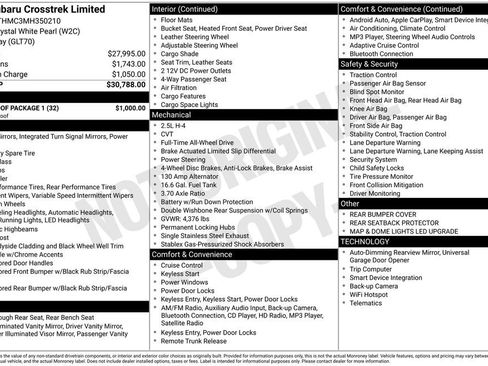 Used 2021 Subaru Crosstrek 2.5i Limited w/ Moonroof Package 1 image 35