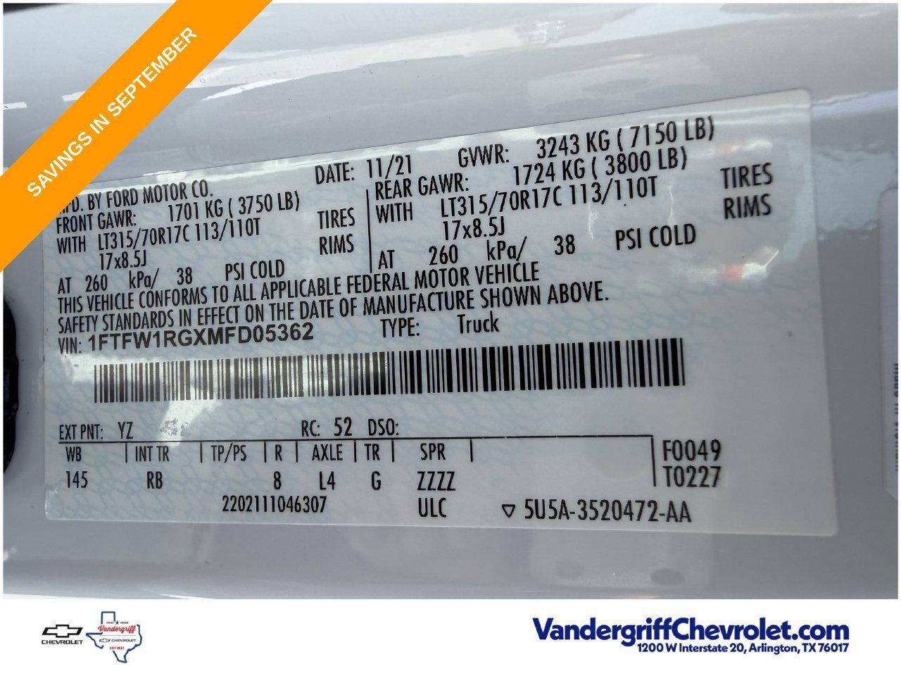 Used 2021 Ford F150 Raptor w/ Equipment Group 801A High AWD/4WD image 30