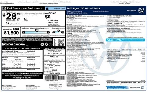 Used 2025 Volkswagen Tiguan SE R-Line FWD image 2