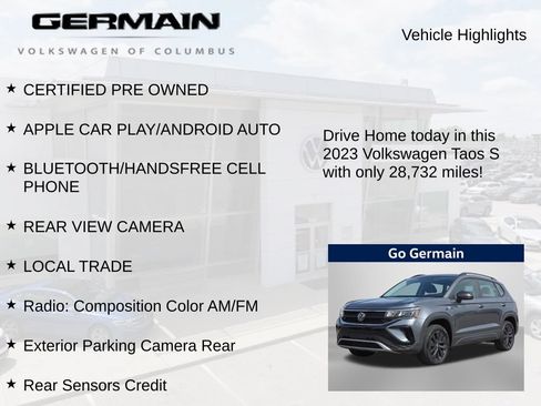 Certified 2023 Volkswagen Taos S FWD image 5