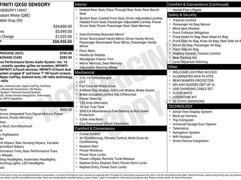 Used 2023 INFINITI QX50 Sensory w/ Accent Package image 40