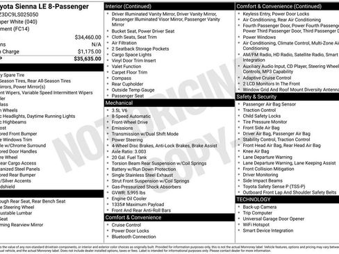 Used 2020 Toyota Sienna LE FWD image 11