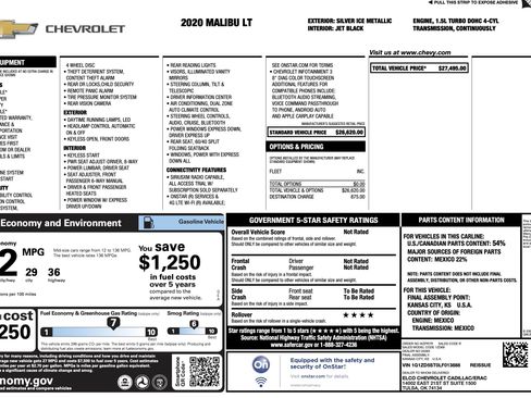 Used 2020 Chevrolet Malibu LT FWD image 4