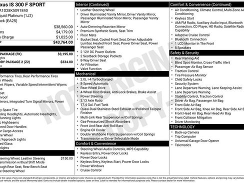 Used 2019 Lexus IS 300 F Sport w/ F Sport Package RWD image 33