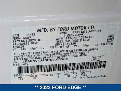 Certified 2023 Ford Edge SEL AWD/4WD image 24