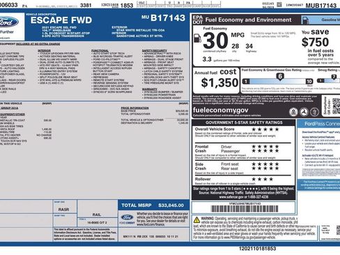 Certified 2021 Ford Escape SEL FWD image 2