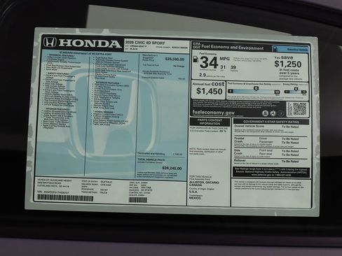 New 2026 Honda Civic Sport image 23