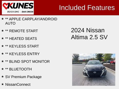 Used 2024 Nissan Altima 2.5 SV w/ SV Premium Package image 2
