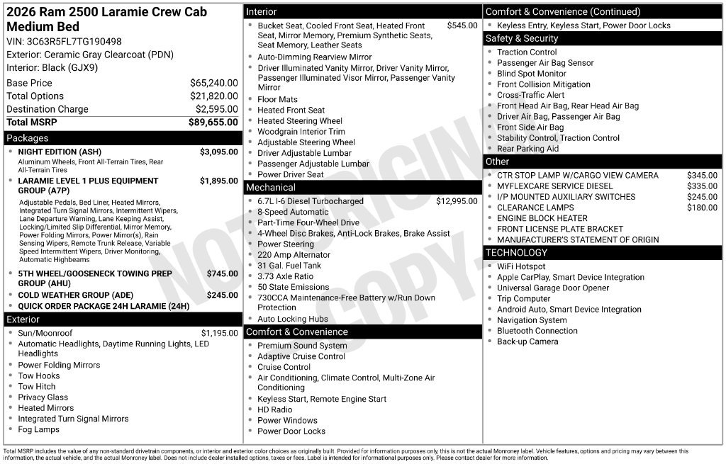 Used 2026 RAM 2500 Laramie w/ Night Edition AWD/4WD image 9