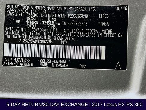Used 2017 Lexus RX 350 AWD image 35