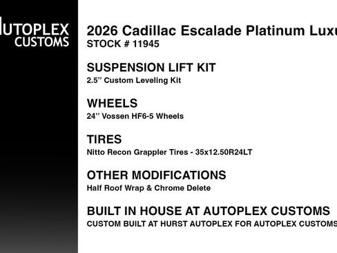 Used 2026 Cadillac Escalade Platinum Luxury w/ LPO, Floor Liner Package AWD/4WD image 2