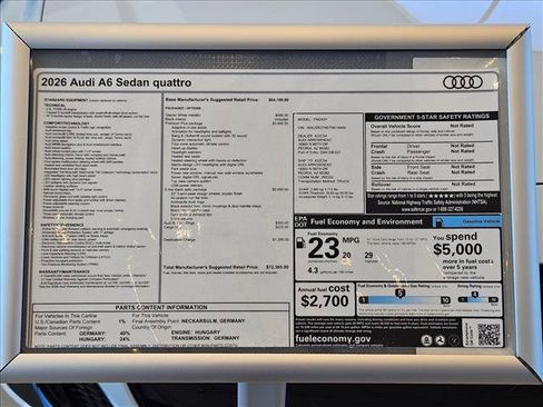 New 2026 Audi A6 Premium Plus AWD/4WD image 17