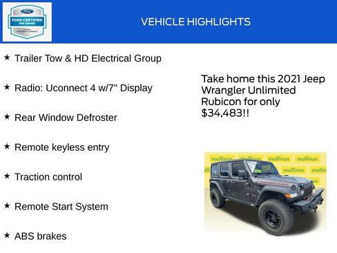 Used 2021 Jeep Wrangler Unlimited Rubicon AWD/4WD image 18