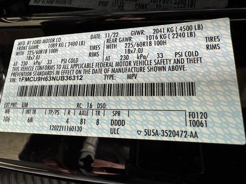 Certified 2022 Ford Escape SEL image 30