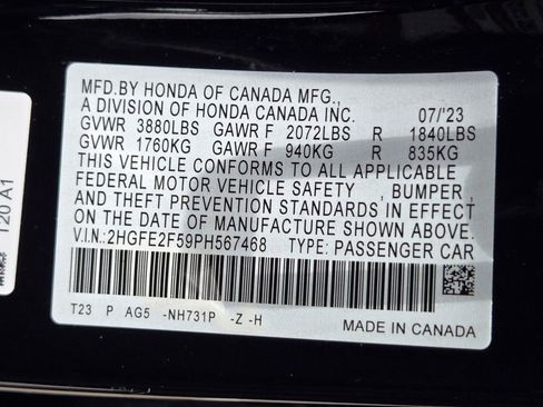 Certified 2023 Honda Civic Sport image 32