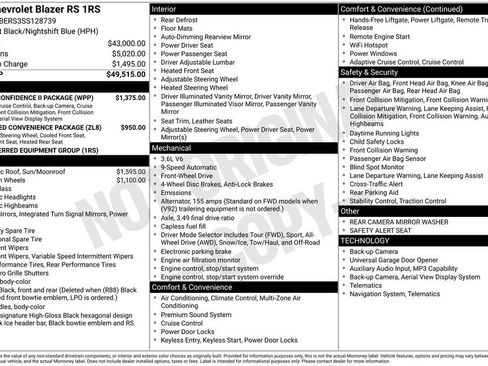 Used 2025 Chevrolet Blazer RS w/ Driver Confidence II Package FWD image 8