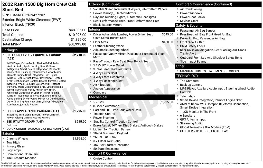 Used 2022 RAM 1500 Big Horn AWD/4WD image 3