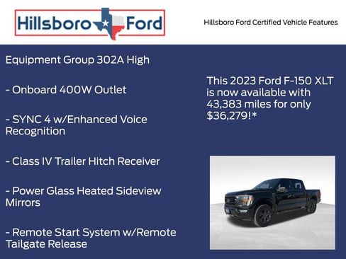 Certified 2023 Ford F150 XLT w/ Equipment Group 302A High image 5