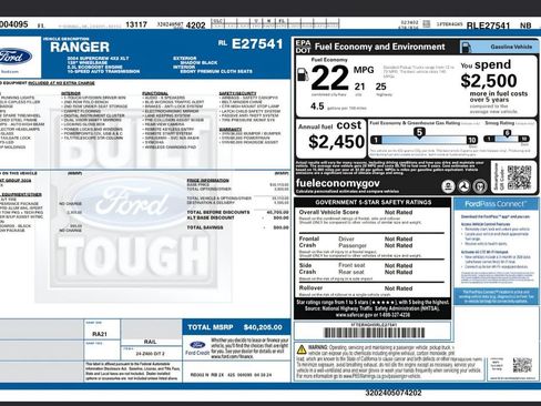 Used 2024 Ford Ranger XLT RWD image 54