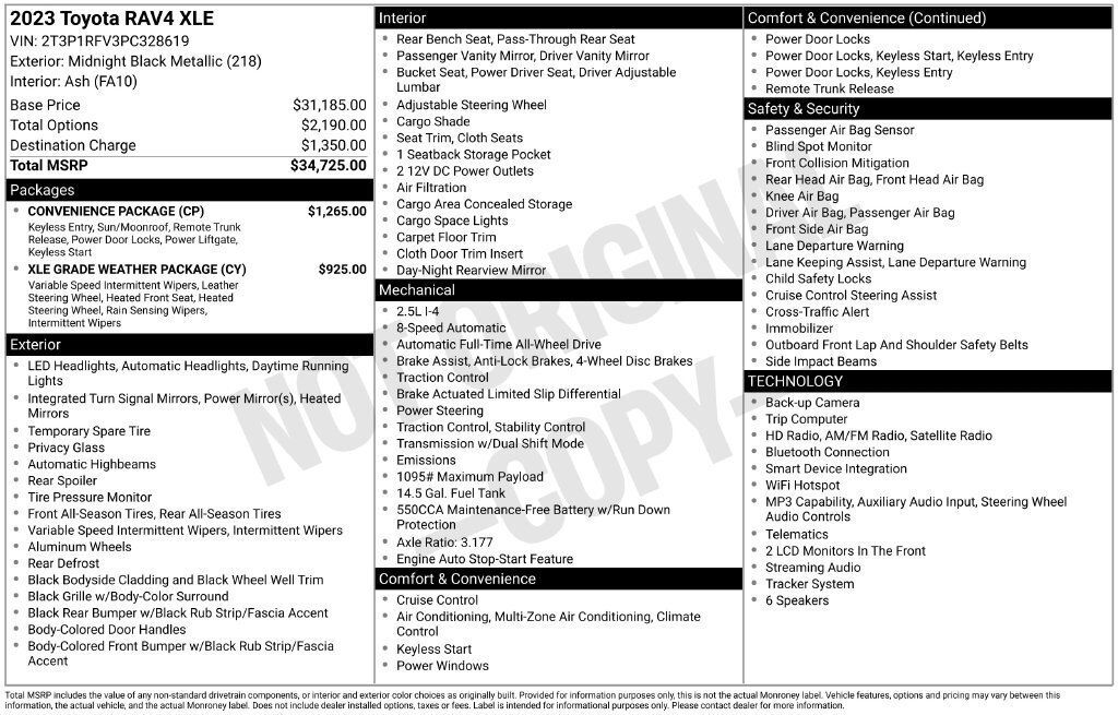 Used 2023 Toyota RAV4 XLE w/ Convenience Package AWD/4WD image 31
