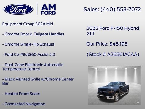 Used 2025 Ford F150 XLT w/ Equipment Group 302A MID AWD/4WD image 7
