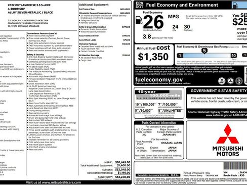 Used 2022 Mitsubishi Outlander SE AWD/4WD image 38