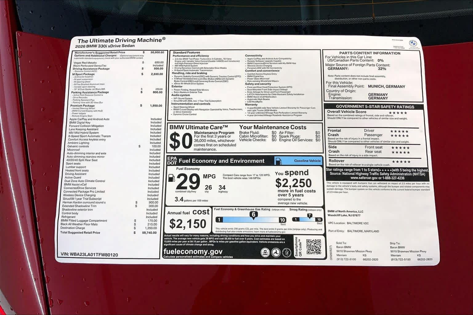 New 2026 BMW 330i xDrive Sedan w/ M Sport Package AWD/4WD image 22