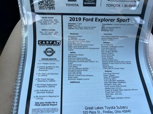 Used 2019 Ford Explorer Sport w/ Equipment Group 401A AWD/4WD image 27