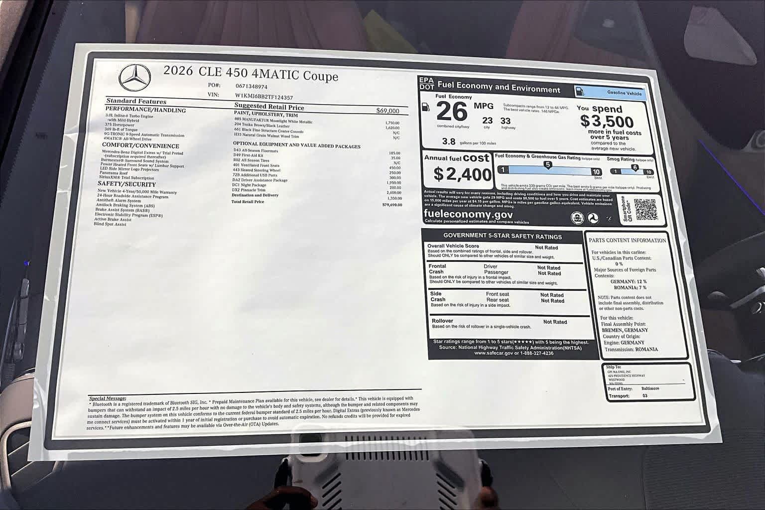 New 2026 Mercedes-Benz CLE 450 4MATIC Coupe image 18