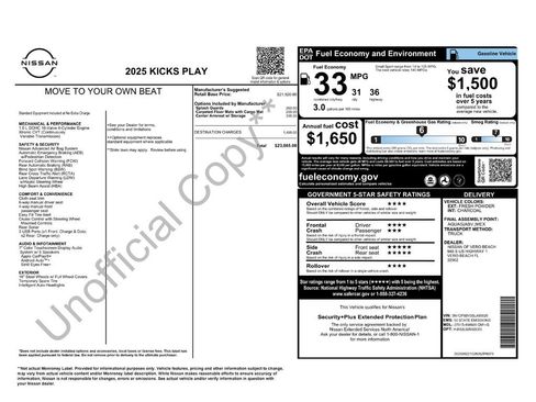 Certified 2025 Nissan Kicks Play S FWD image 34