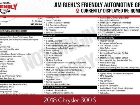 Used 2018 Chrysler 300 S AWD/4WD image 1