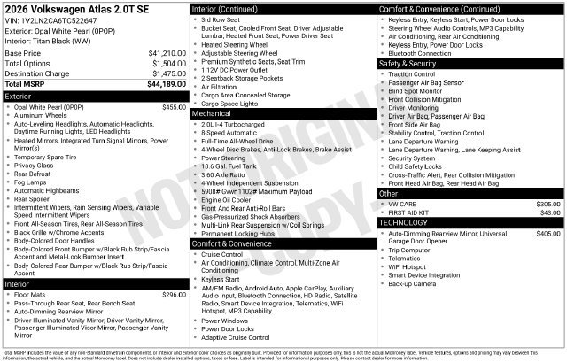 Used 2026 Volkswagen Atlas SE AWD/4WD image 32