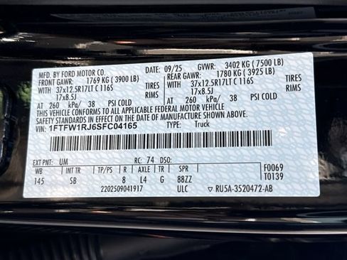 Used 2025 Ford F150 Raptor w/ Equipment Group 803A Raptor R AWD/4WD image 19