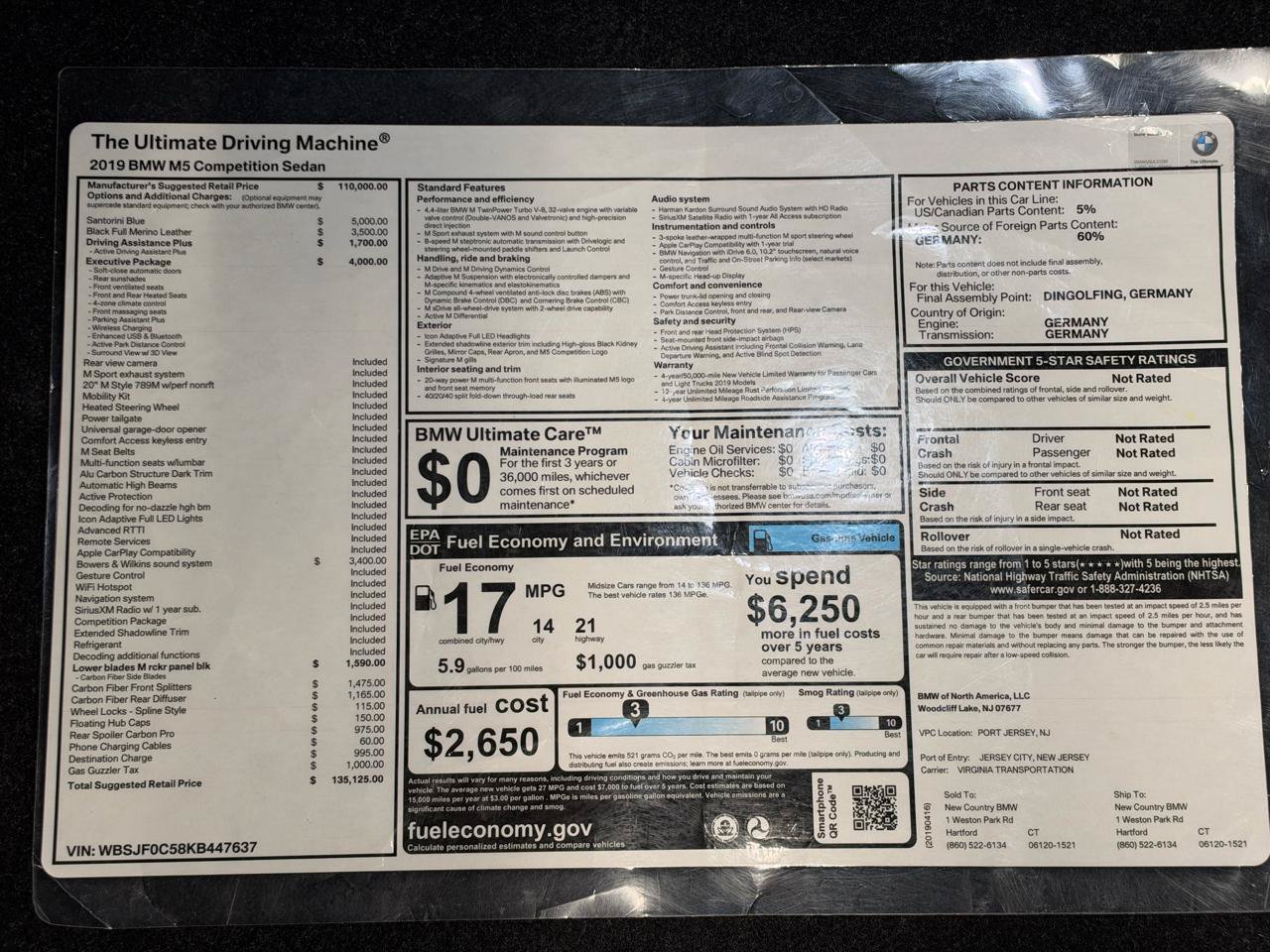 Used 2019 BMW M5 w/ Executive Package AWD/4WD image 37