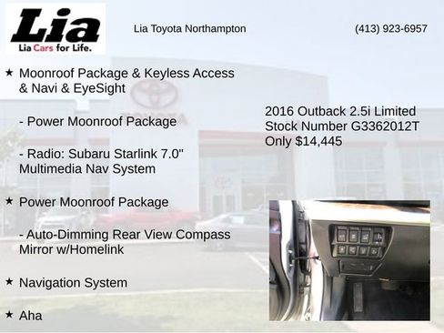 Used 2016 Subaru Outback 2.5i Limited image 7