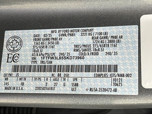 Used 2025 Ford F150 XLT w/ Equipment Group 302A MID AWD/4WD image 27