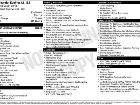 Used 2022 Chevrolet Equinox LS w/ LPO, Floor Liner Package FWD image 10