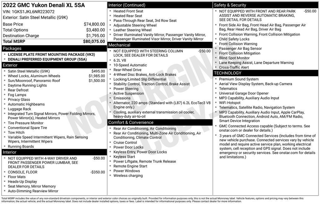 Used 2022 GMC Yukon XL Denali RWD image 44