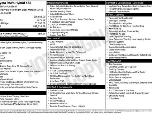 Used 2023 Toyota RAV4 XSE w/ XSE Grade Weather Package AWD/4WD image 36