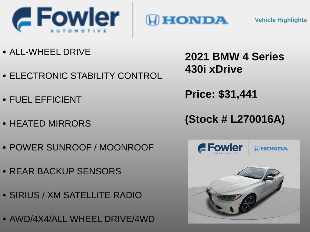 Used 2021 BMW 430i xDrive Coupe w/ Convenience Package AWD/4WD image 12