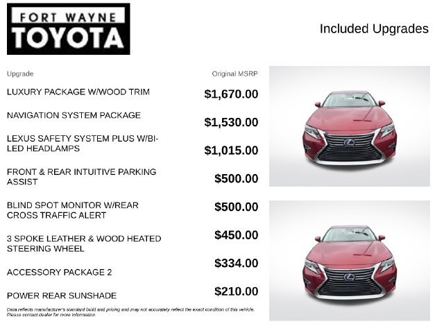 Used 2016 Lexus ES 300h w/ Luxury Package w/Wood Trim FWD image 4